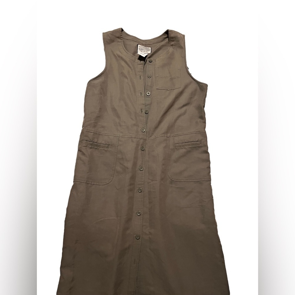 Vintage olive green utility dress - Picture 2 of 4